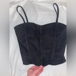 NWOT Pretty little thing soft comfortable corset top in black sz US 6
